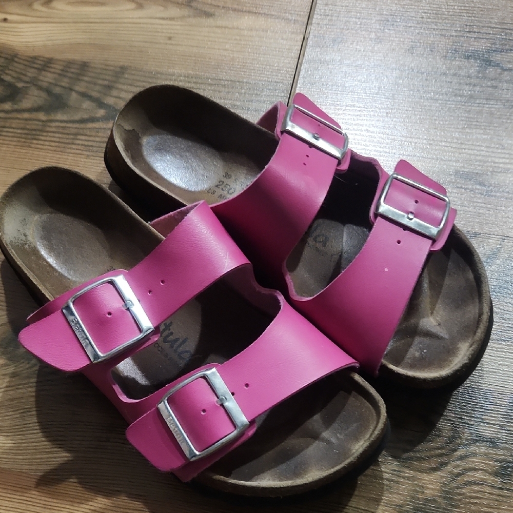 Birkenstock Betula Arizona Pink Buckle 39 Leather Footbed Boho Earthy Classic